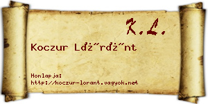Koczur Lóránt névjegykártya